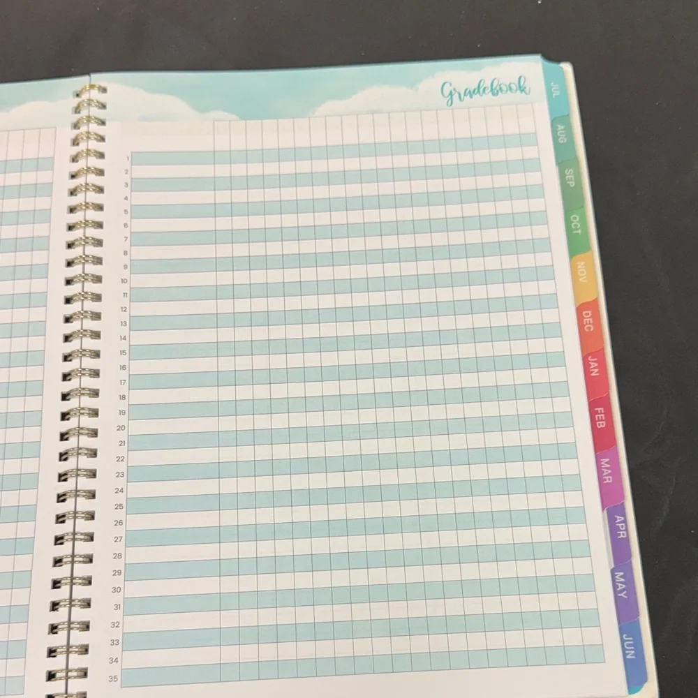 Indeme Floral Teacher Planner 2025-2026 Academic year weekly monthly twin wire